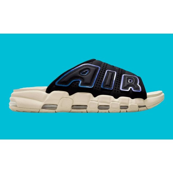 ☆大人気☆Nike Air More Uptempo Slides Black/Sanddrift Nike Air More Uptempo Slide 'Black Sanddrift Iridescent
